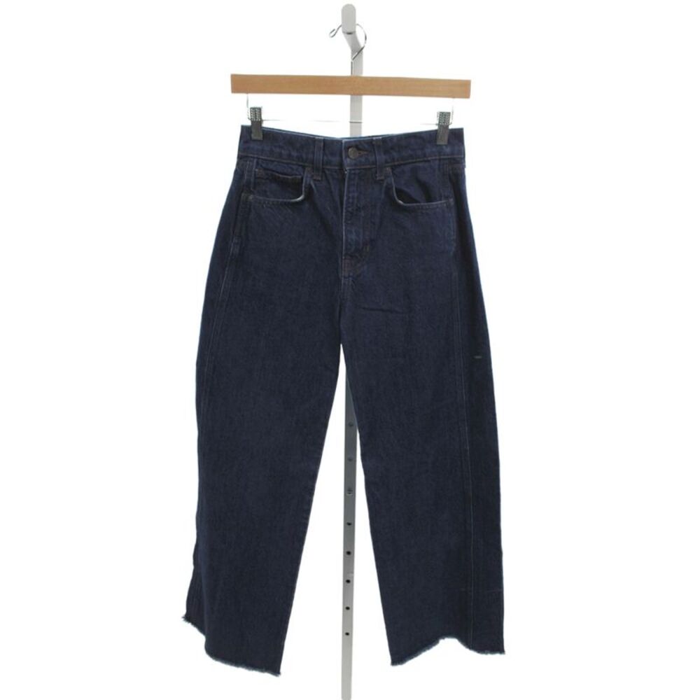 Veronica Beard Womens High Waist Wide Leg Jeans Blue Button Fly Cotton Size 26